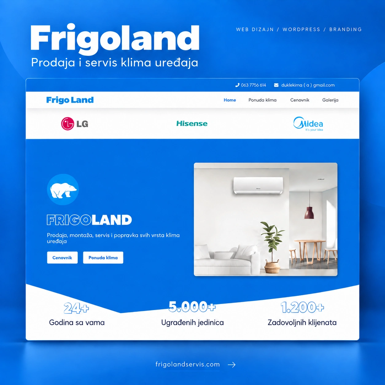 FrigoLand Servis air-conditioning website homepage