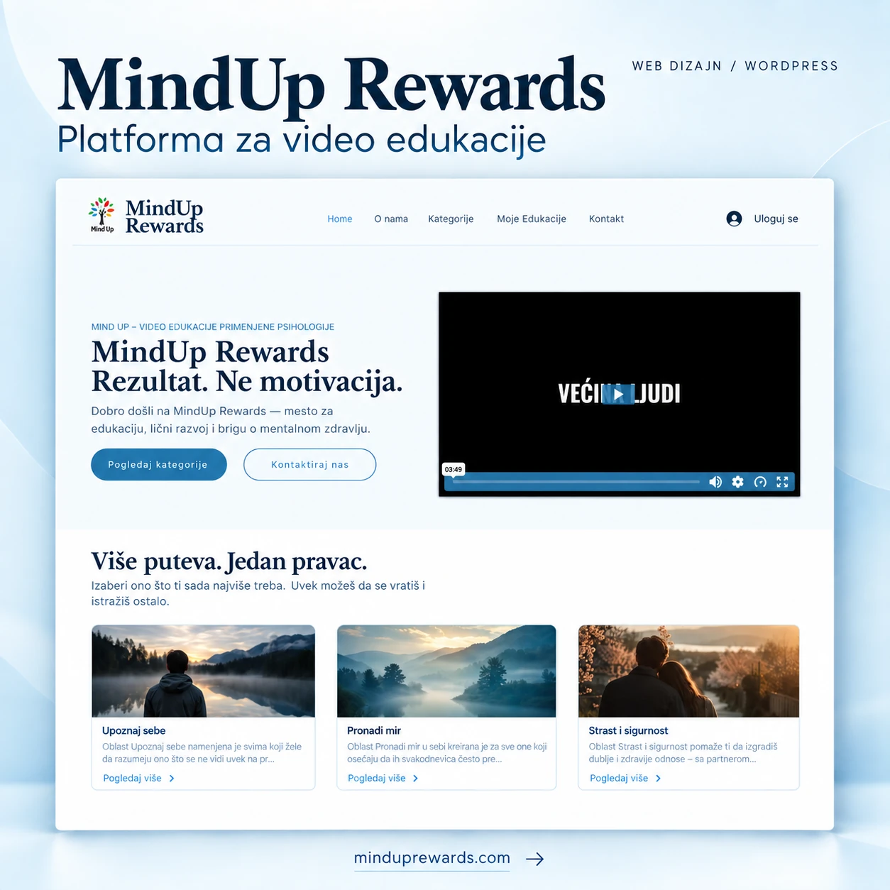 MindUp Rewards video education website homepage