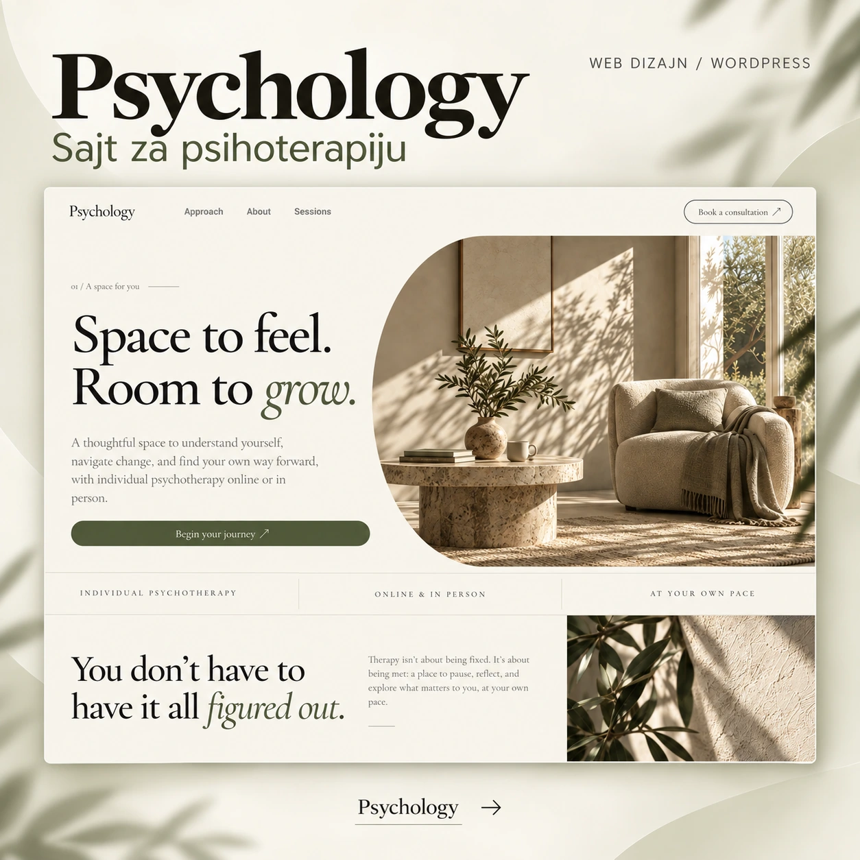 Psychology psychotherapy website design — Ocureps portfolio